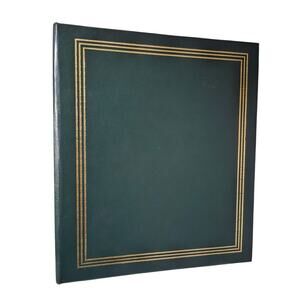 Vintage Green Unused Self Adhesive Photo Album 3 Ring Binder Gold